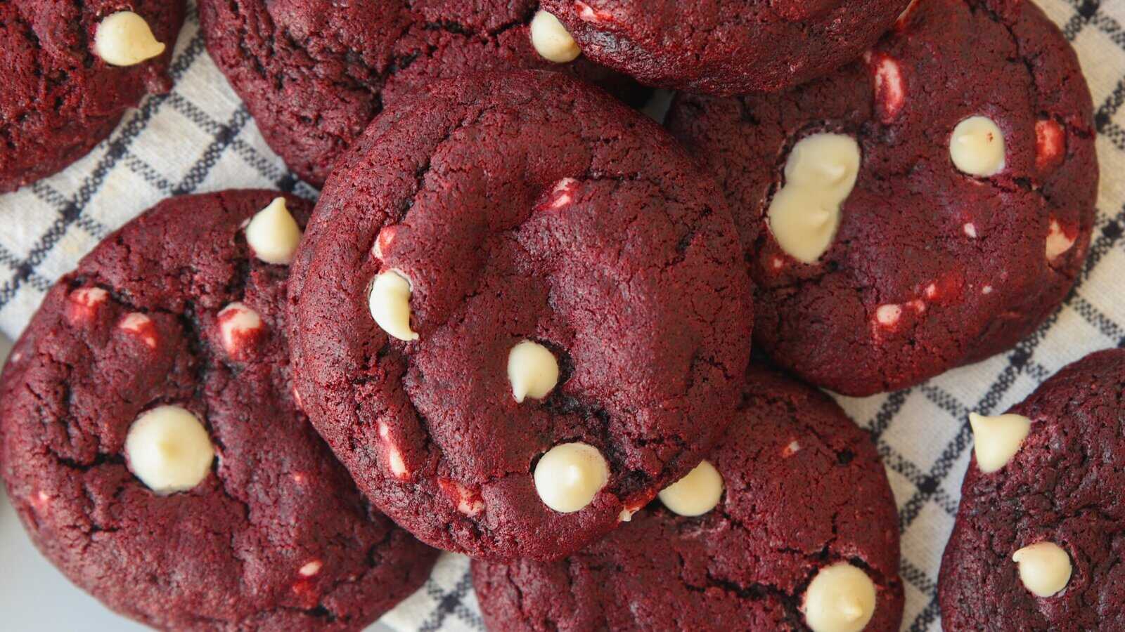 Bake Soft & Chewy Red Velvet White Chocolate Chip Cookies